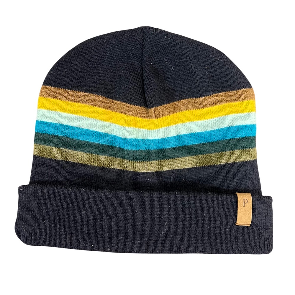 Pendleton Navy Multi Stripe Knit Cuffed Beanie Hat GS80354935 One Size
